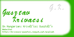 gusztav krivacsi business card